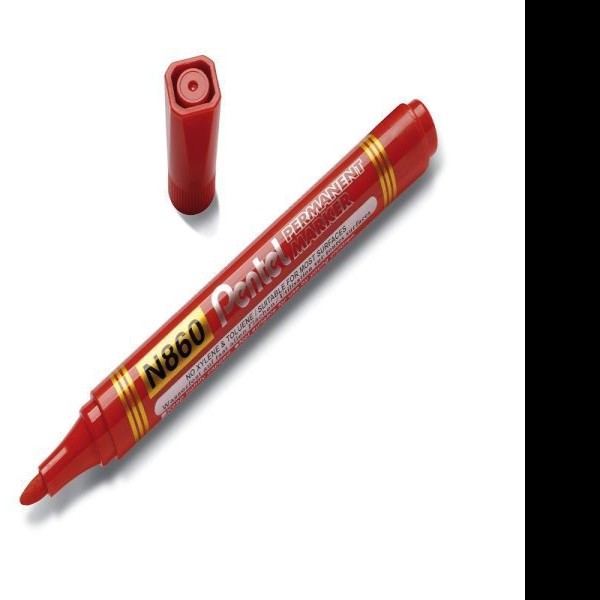 MARCADOR PERM. GRUESO PLAST. N860-B PENTEL ROJO PZA